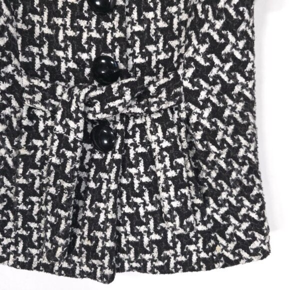 Anthropologie LUII Women's Jacket LARGE Black White Gray Boucle Belted Textured - Picture 9 of 11